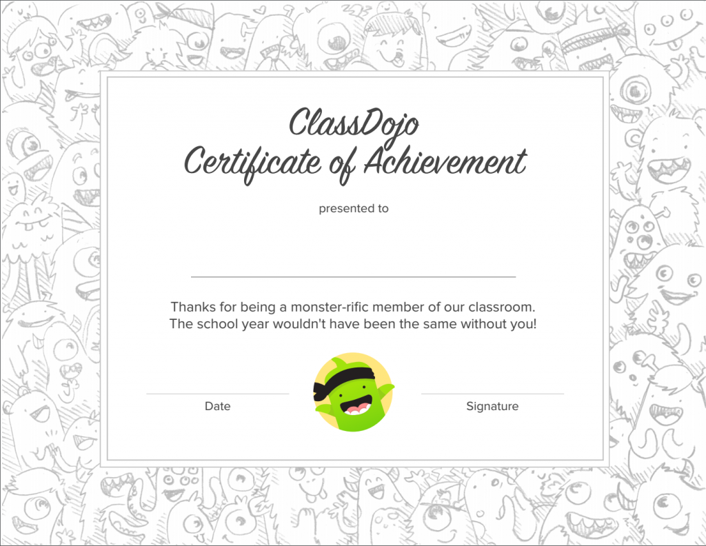 2016 Certificate of Achievement